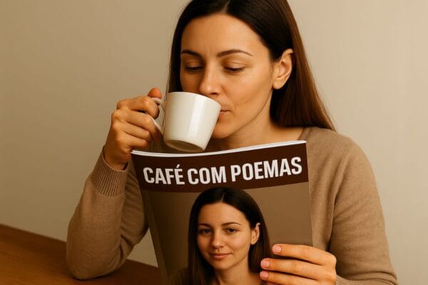 Assinatura mensal da Revista Café com Poemas. Acesso digital, sorteios e vantagens exclusivas.